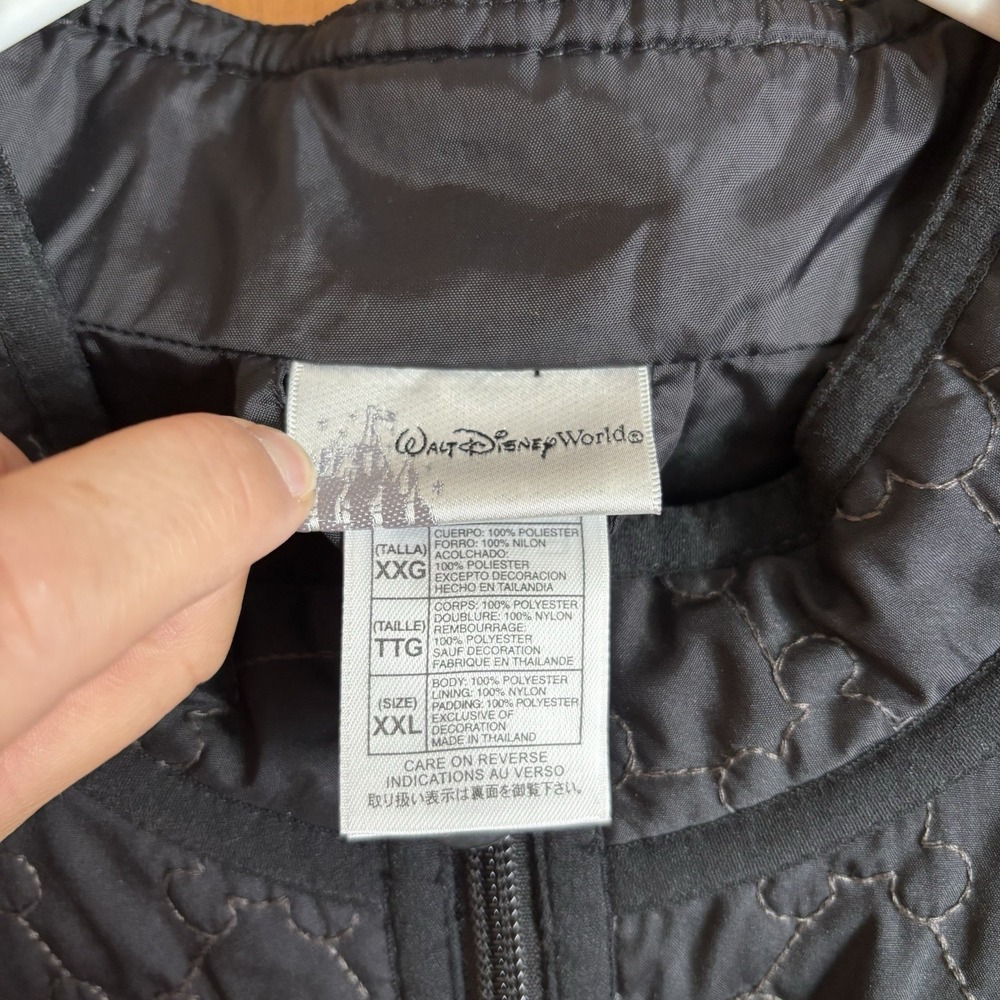 Disney Parks Black Lightweight Mickey‎ Mouse Quilted Jacket with Pockets XXL - Picture 8 of 12